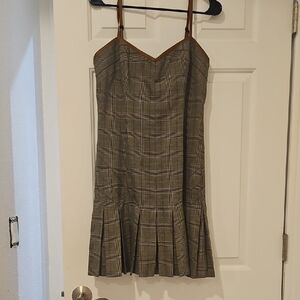 bebe Brown Plaid Mini Dress